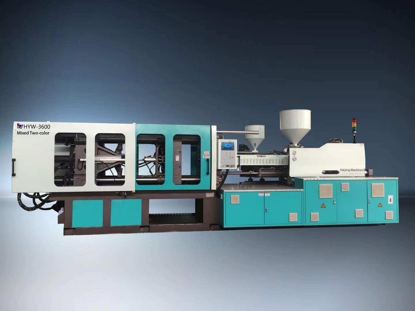 Mixed-color injection molding machine.