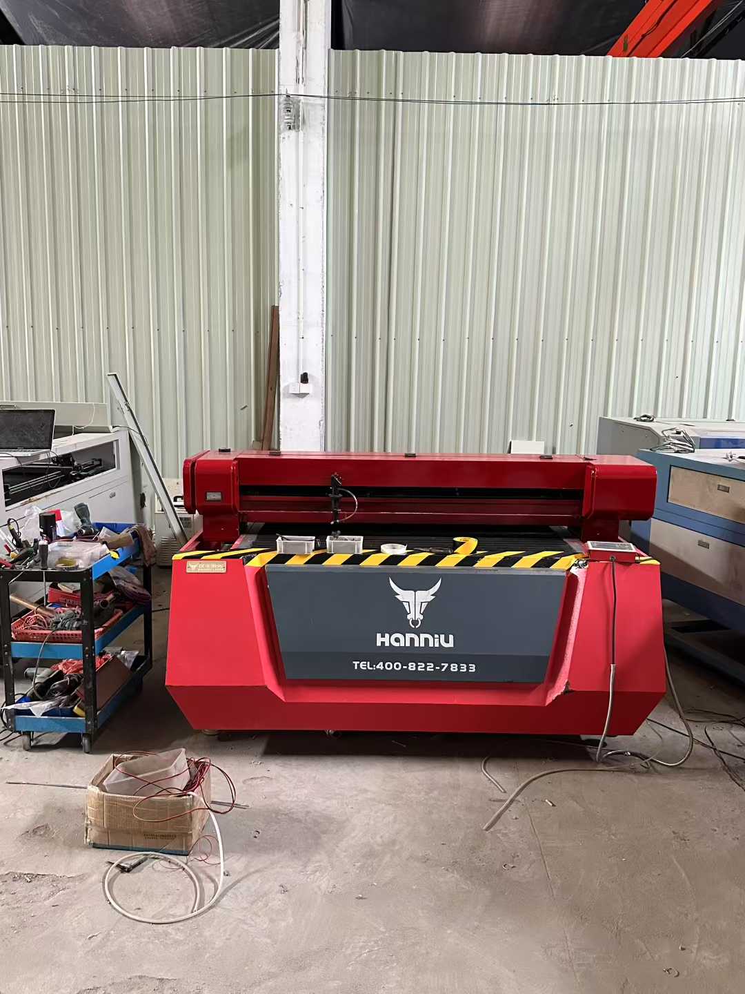 Laser cutting machine.