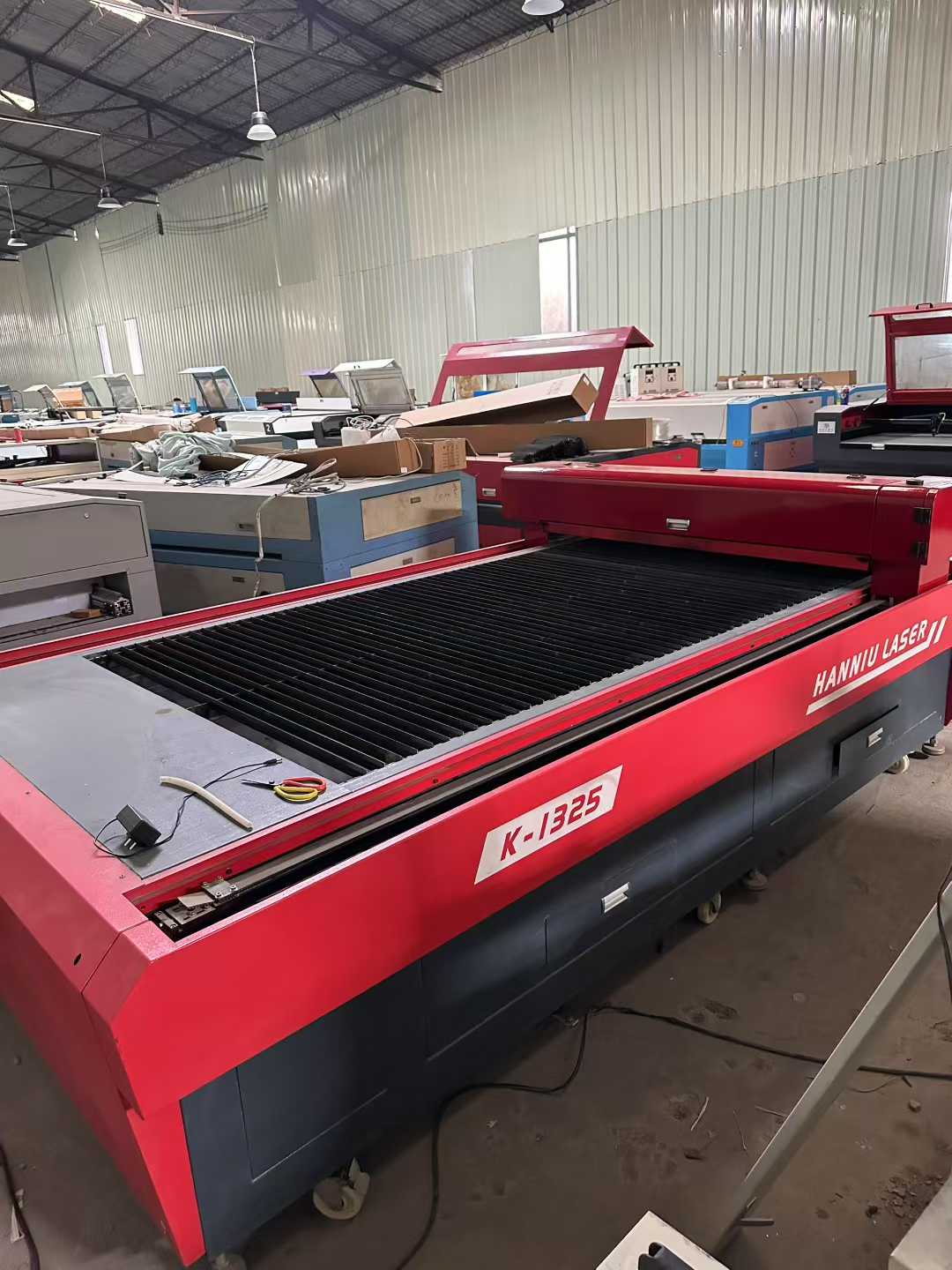 Laser cutting machine.