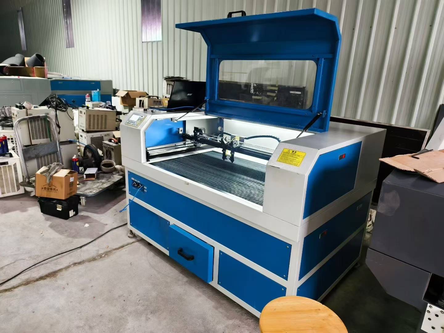 Laser cutting machine.