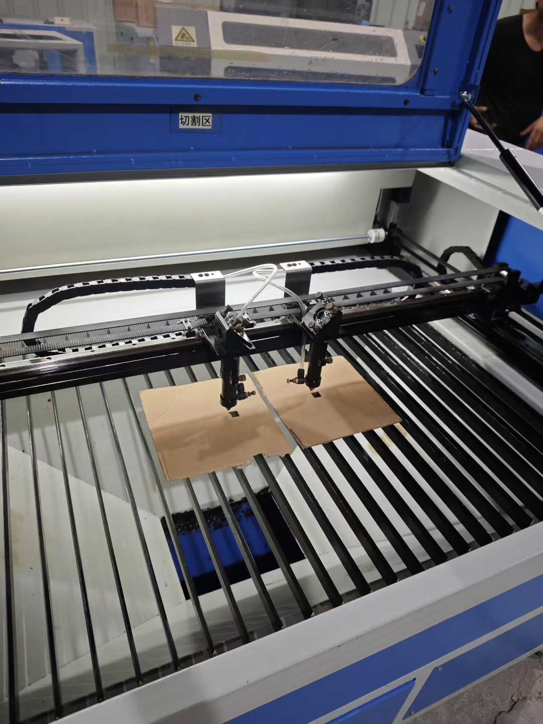 Laser cutting machine.