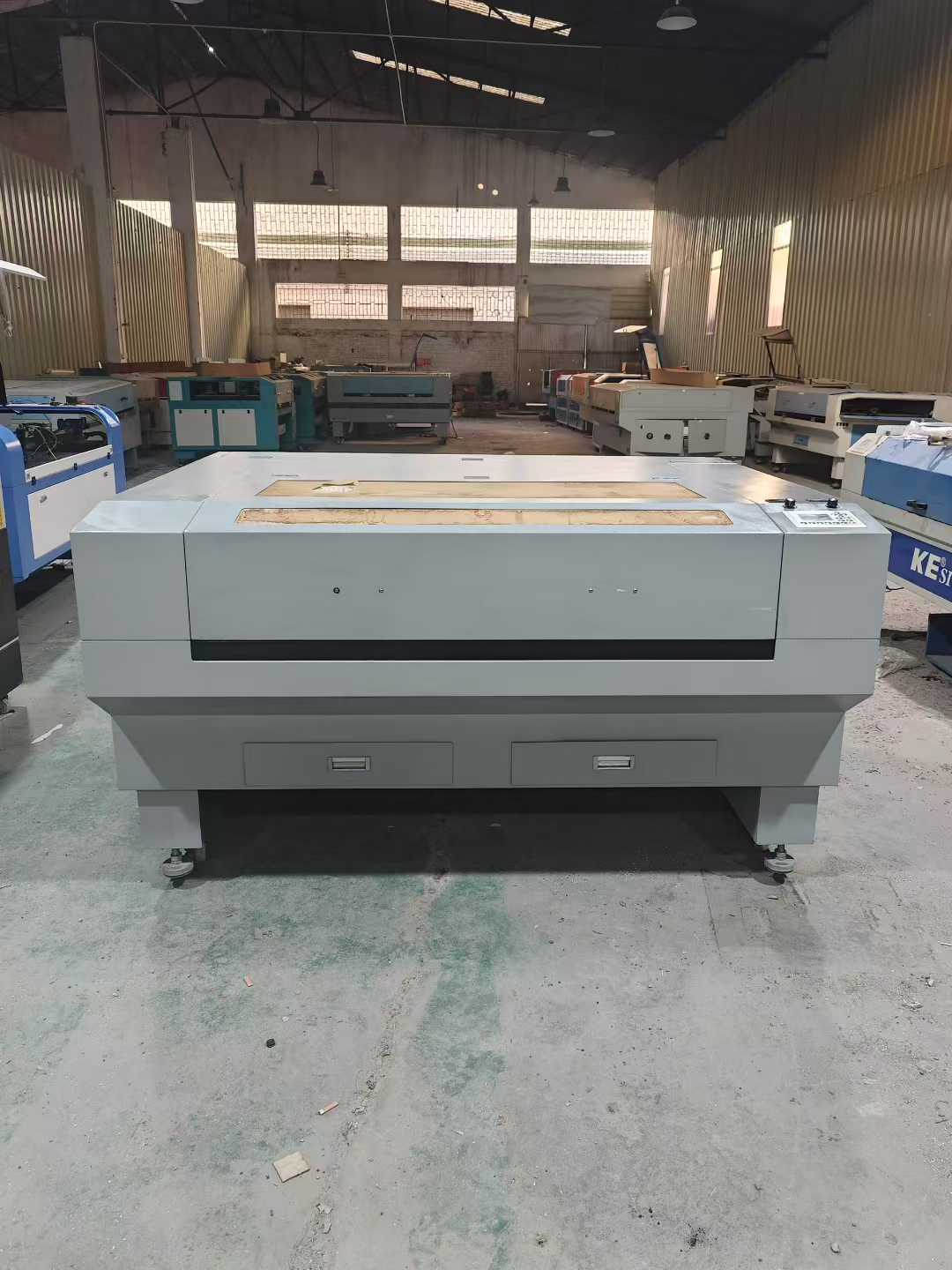 Laser cutting machine.