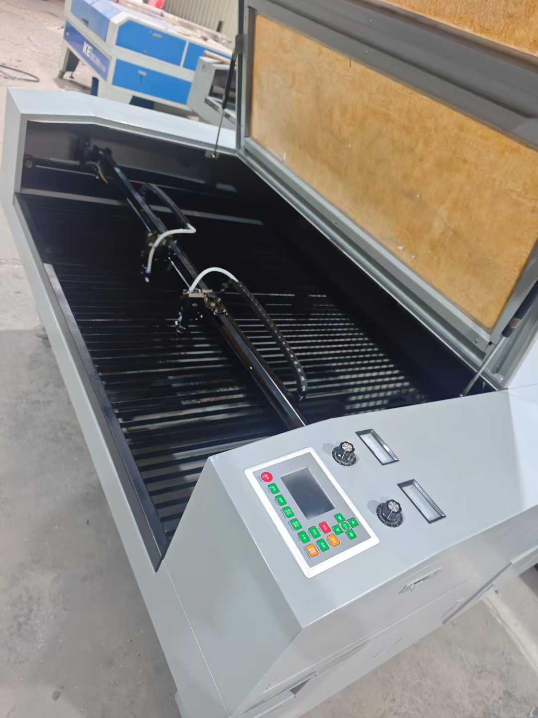 Laser cutting machine.