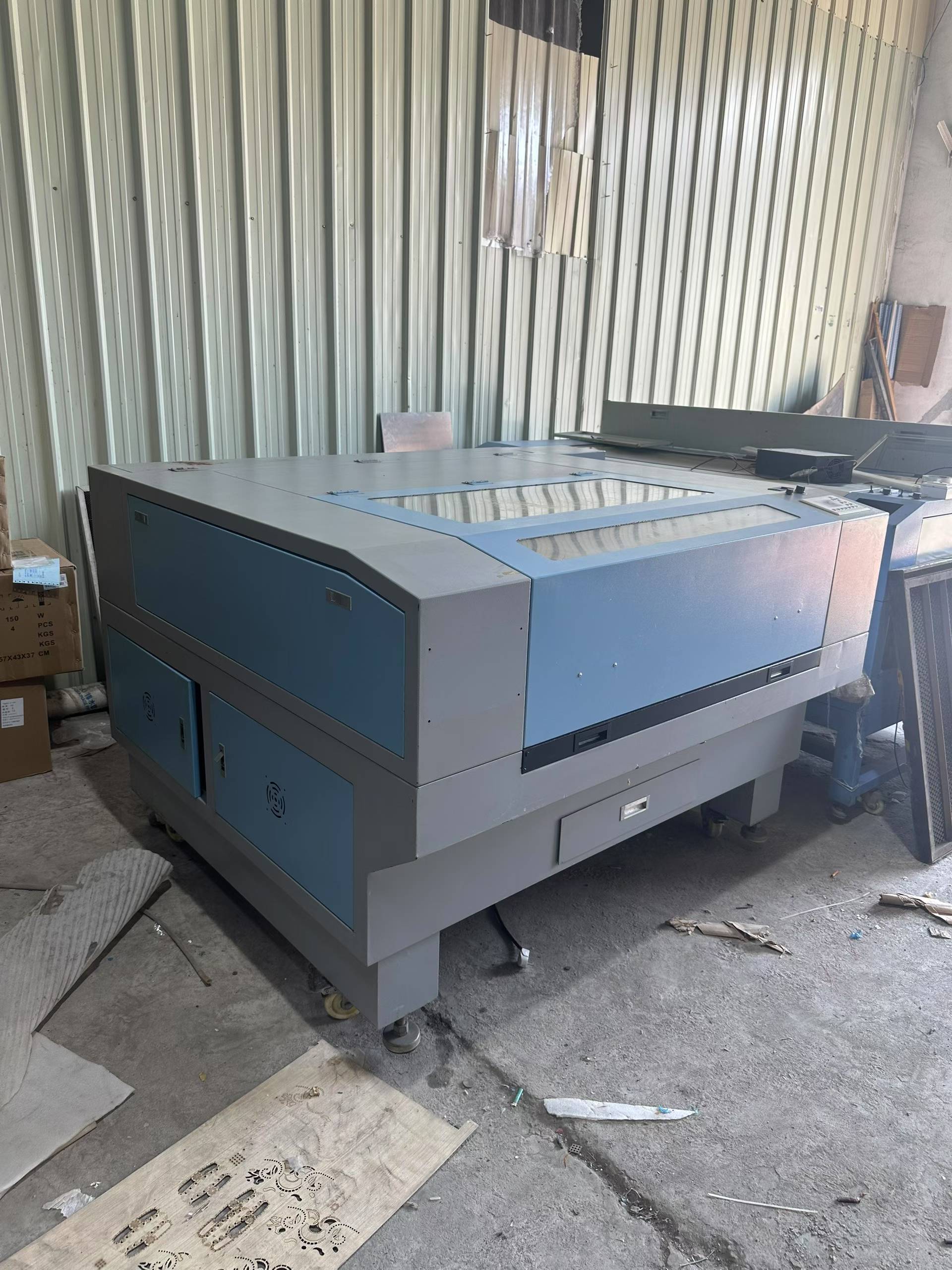 Laser cutting machine.