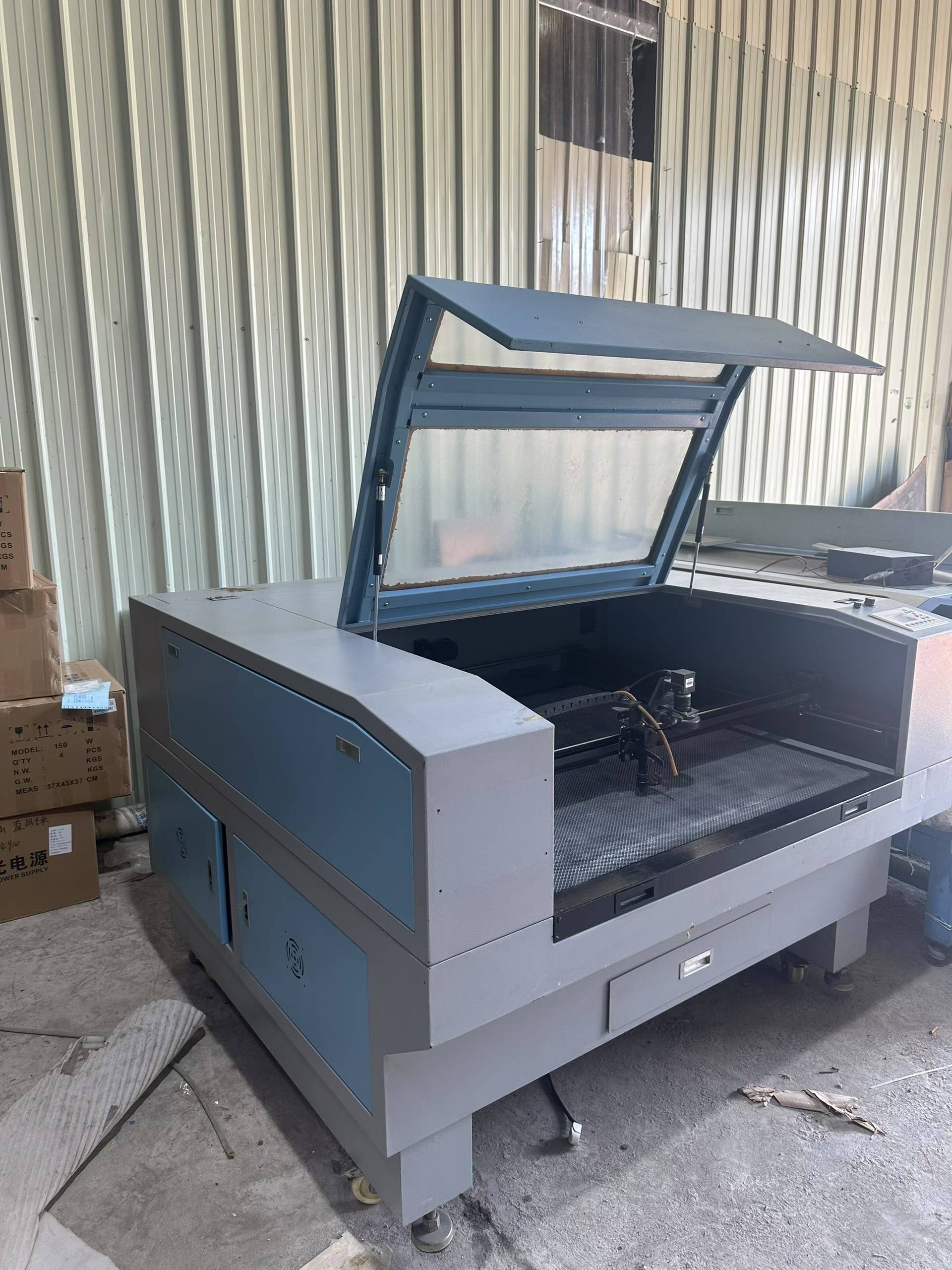 Laser cutting machine.
