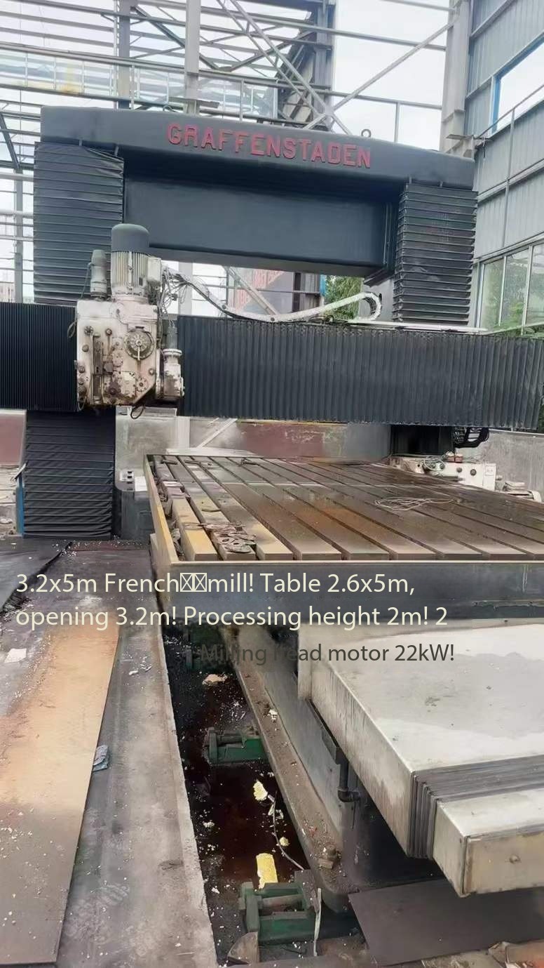 3.2x5 meters French gantry milling machine! Worktable size: 2.6 meters.