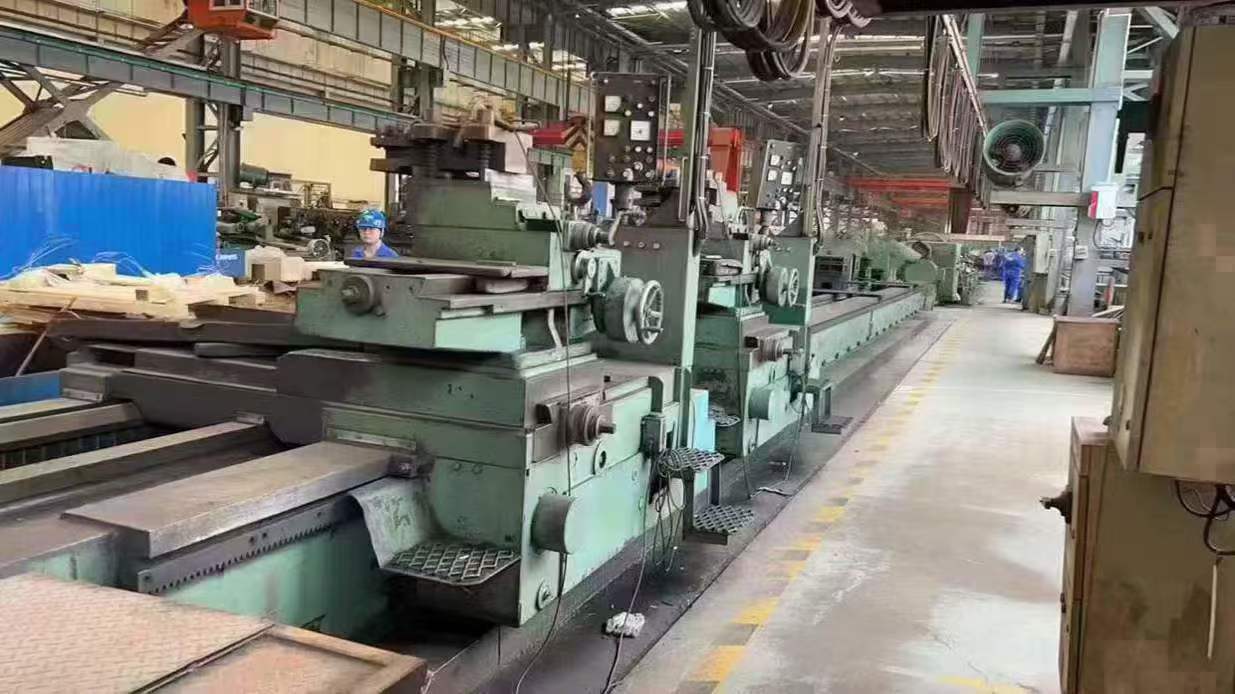 Japanese Fuji Seiki 2×20 m heavy-duty horizontal lathe! Guide rails 1.6 m long! Capacity 40 tons! Dual knife holders.