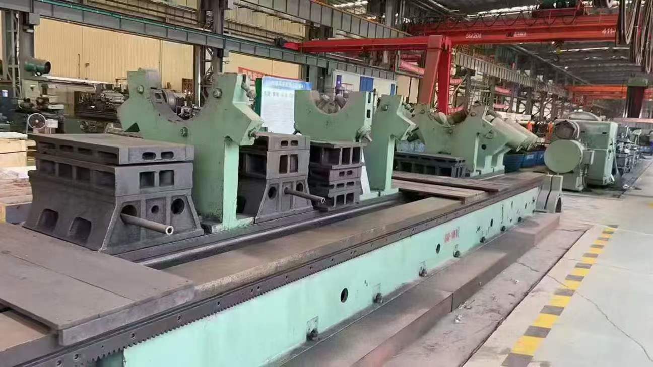 Japanese Fuji Seiki 2×20 m heavy-duty horizontal lathe! Guide rails 1.6 m long! Capacity 40 tons! Dual knife holders.