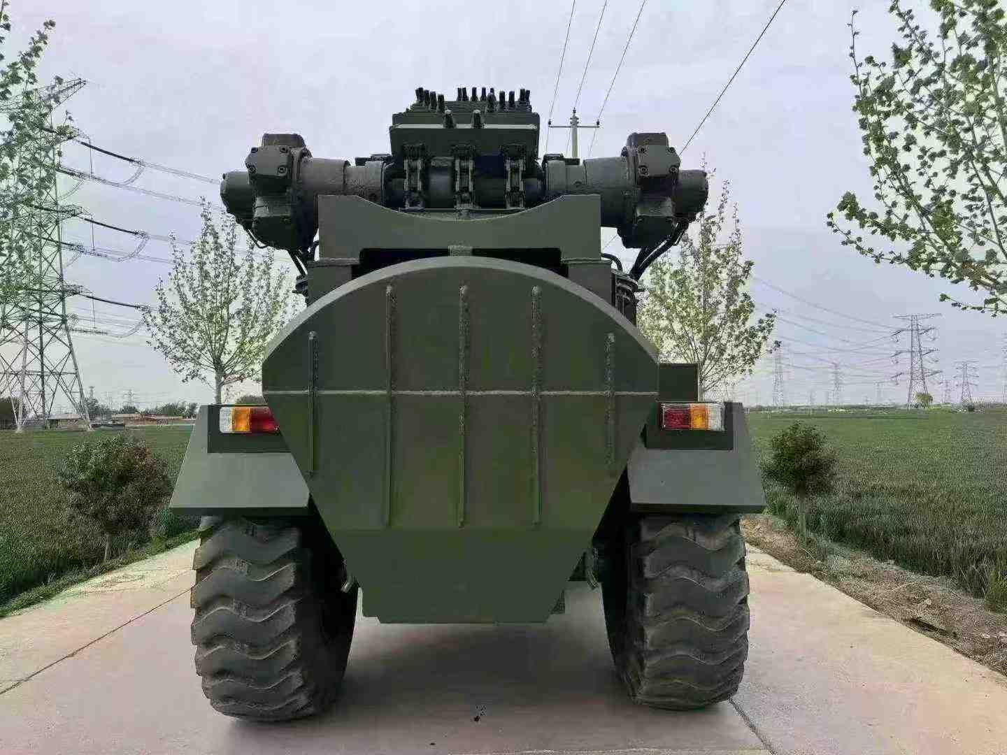 Trench-digging vehicle.