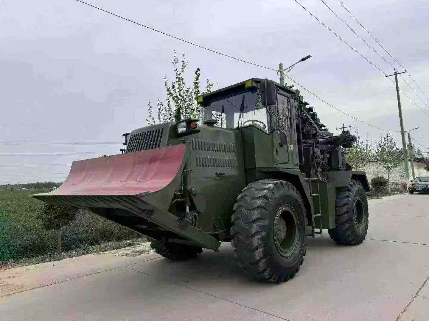 Trench-digging vehicle.