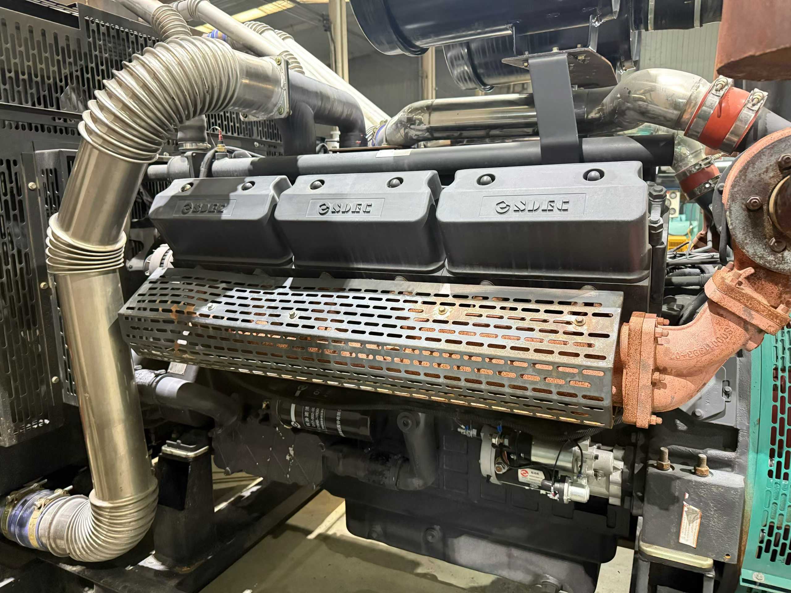 A 500-kilowatt generator produced by Shangchi Co. Ltd. in 2022, with original paint and certificates.