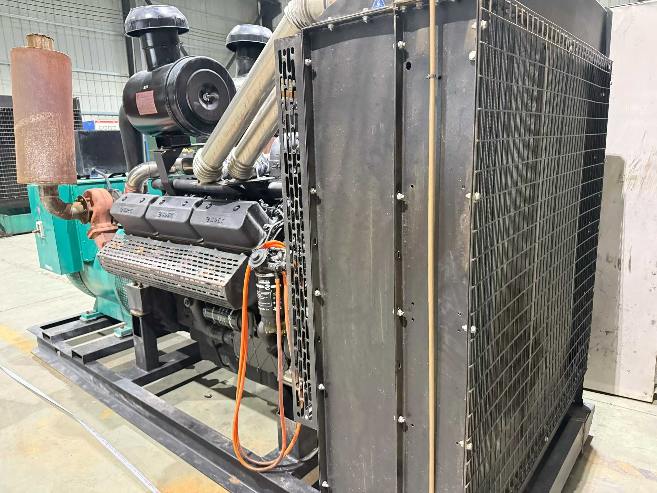 A 500-kilowatt generator produced by Shangchi Co. Ltd. in 2022, with original paint and certificates.