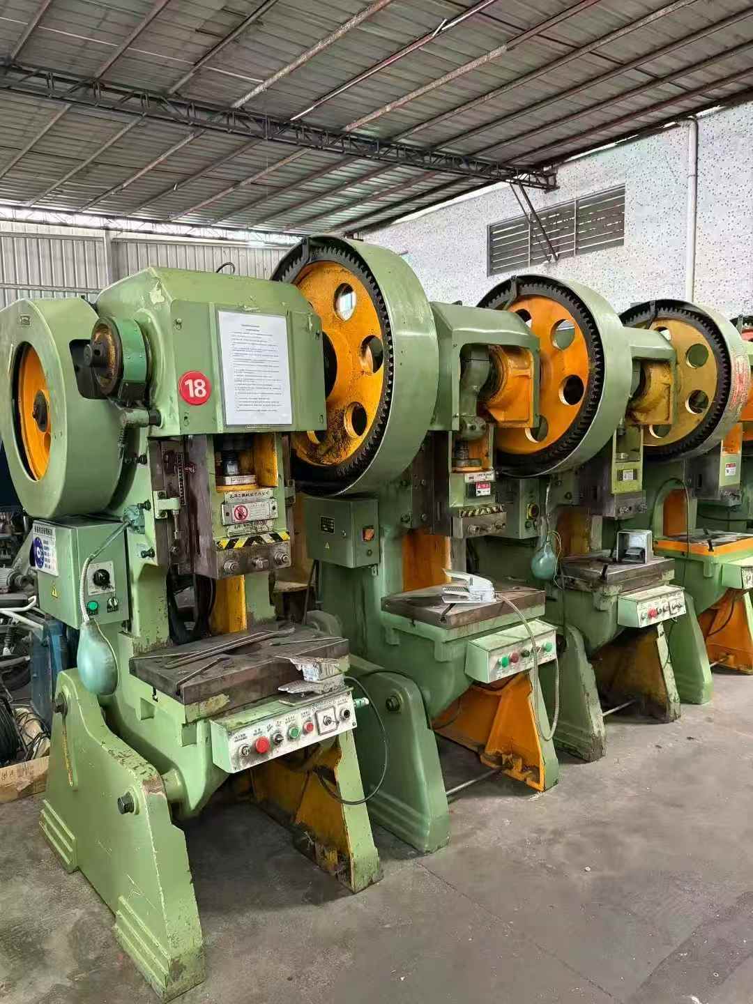 Available stock for punching presses of various capacities.