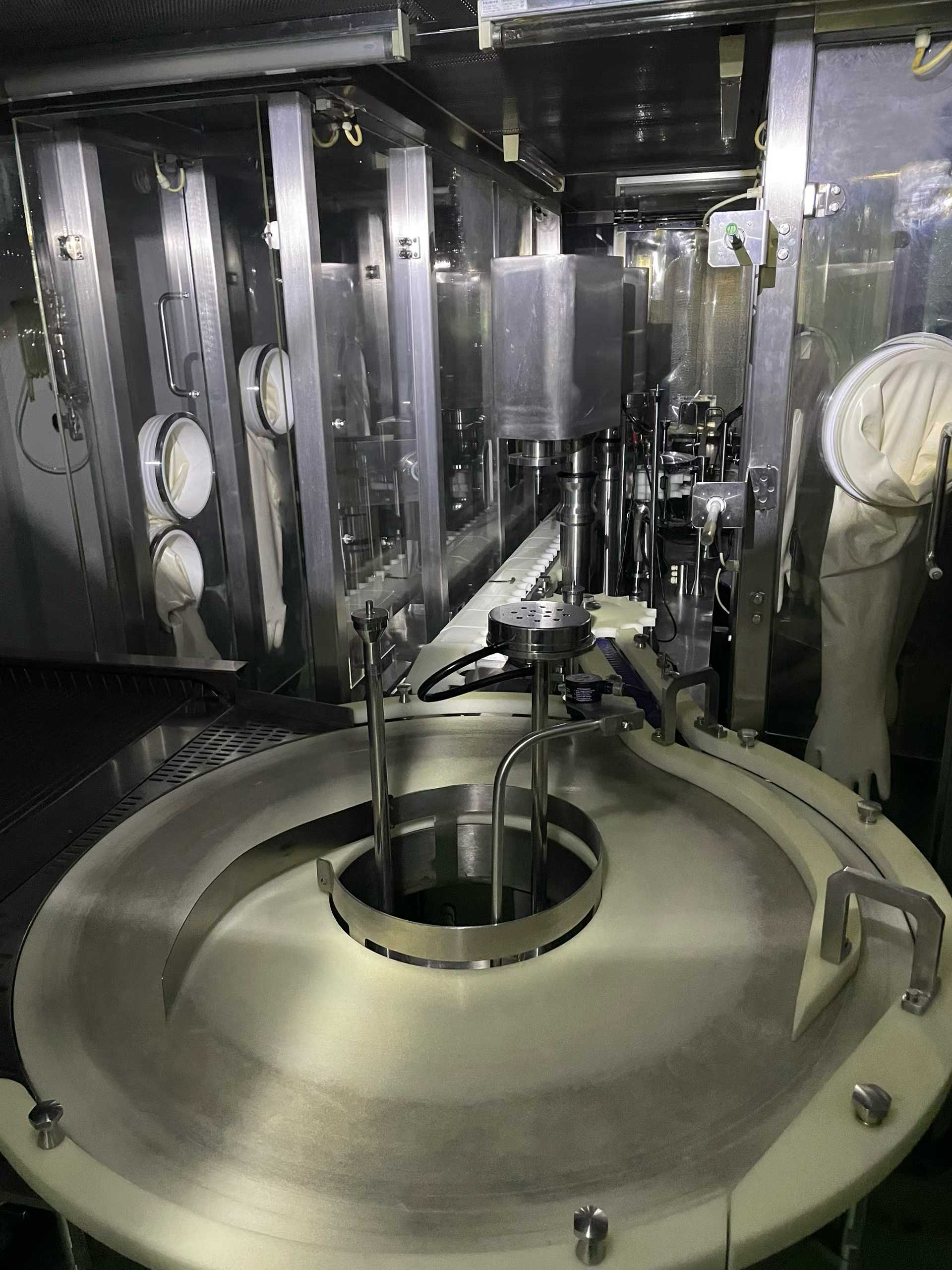 Ultrasonic bottle washing, tunnel sterilization.