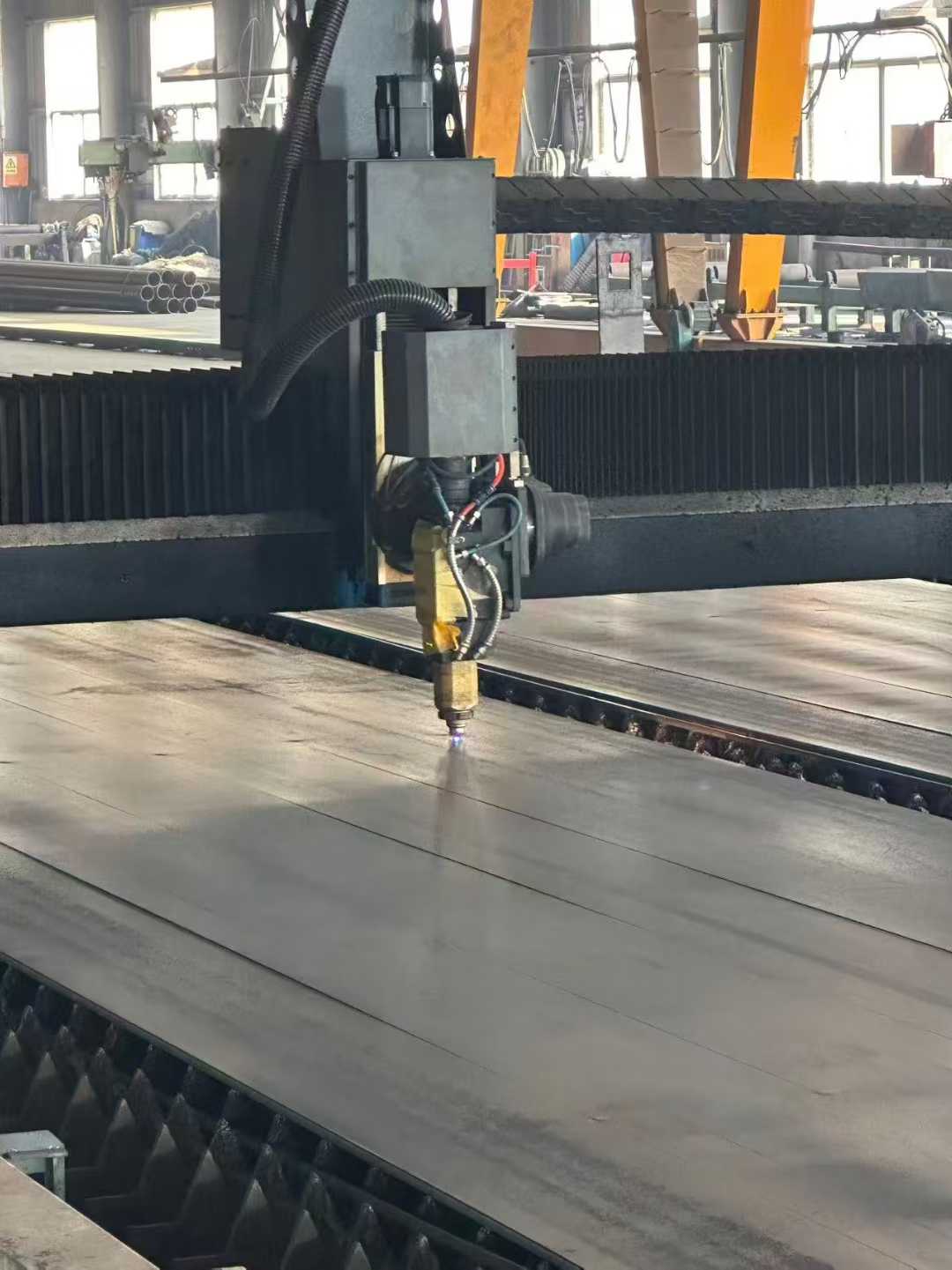 Laser cutting machine.