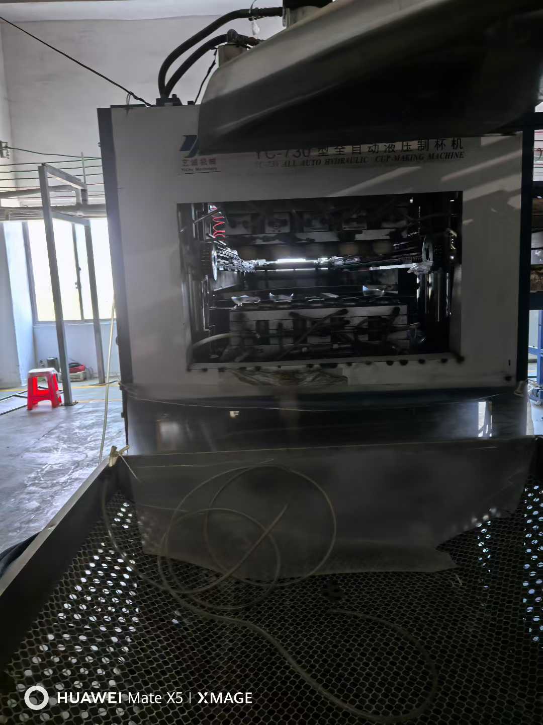 Yicheng cup forming machine 730*420, two units. Travel range 240.