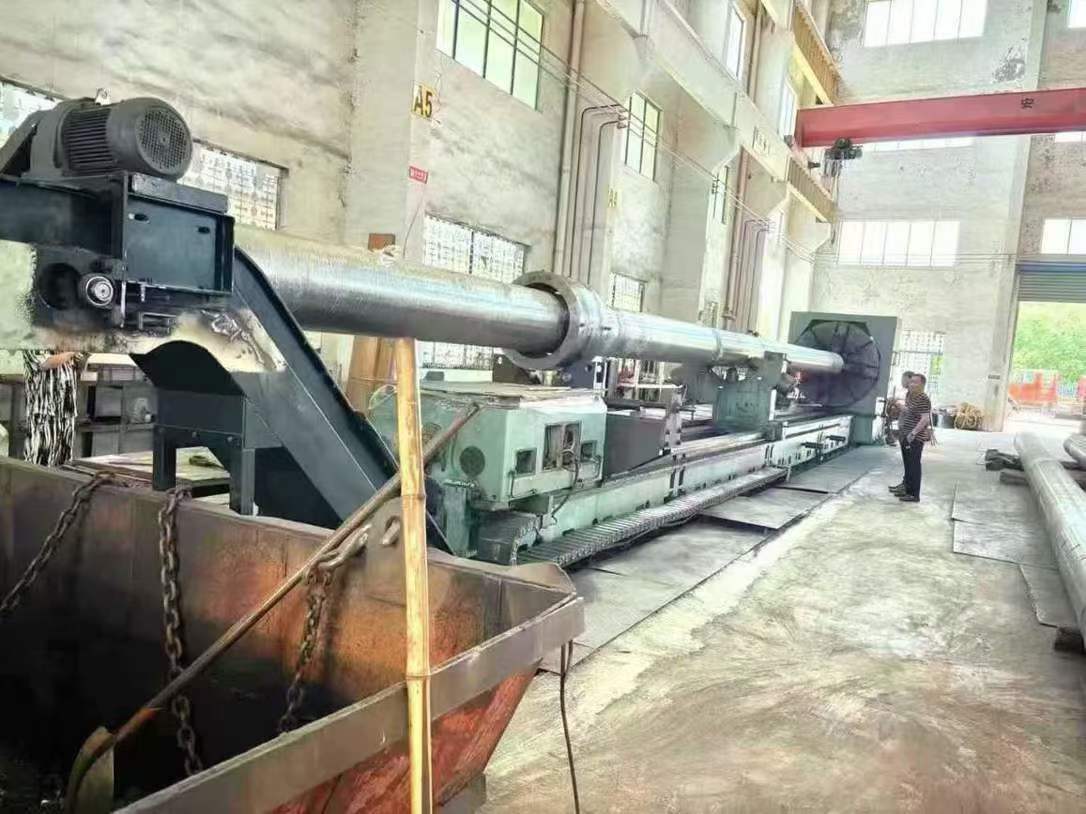 A 2-meter x 14-meter CNC horizontal lathe.