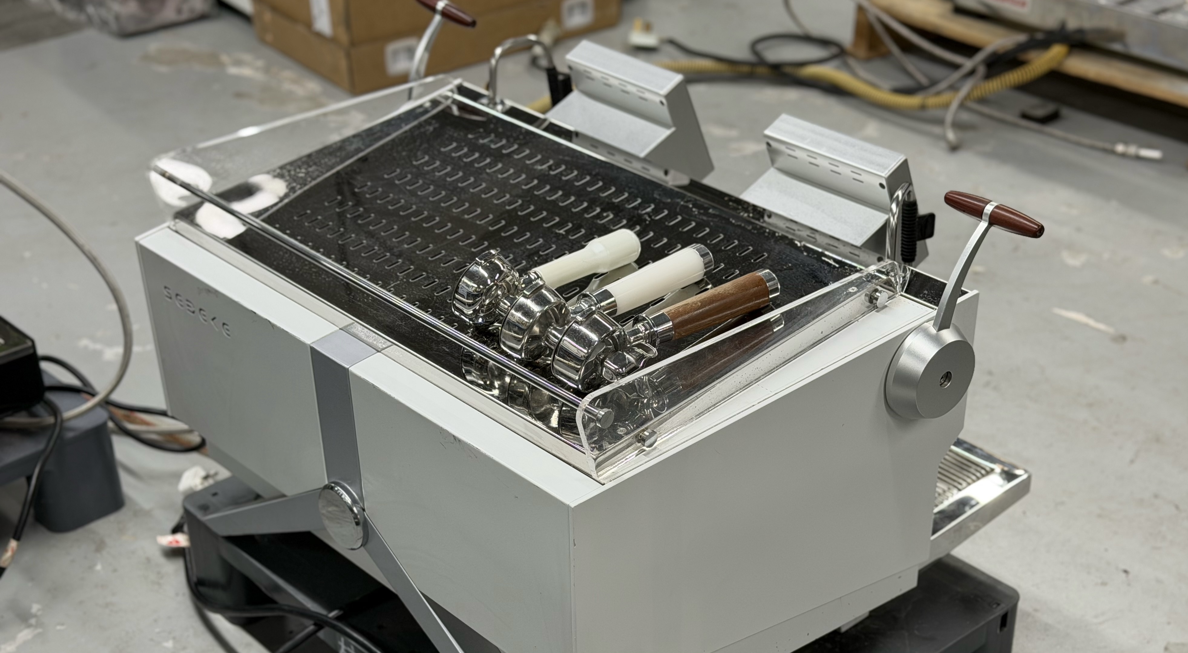 2024 Saint-Biquet Dual-Head Semi-Automatic Coffee Machine.