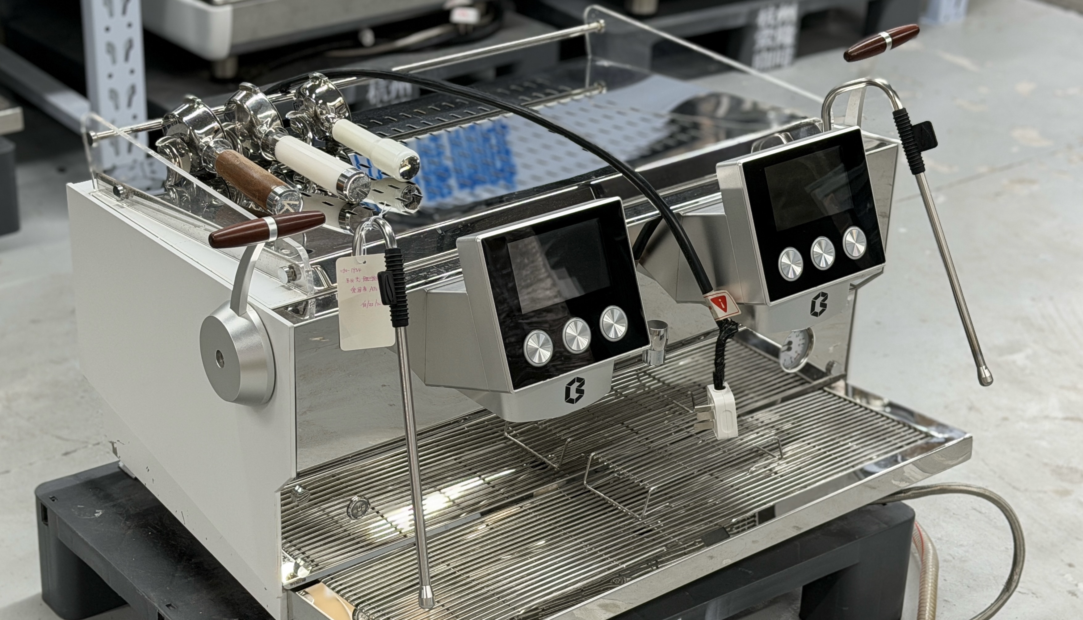 2024 Saint-Biquet Dual-Head Semi-Automatic Coffee Machine.